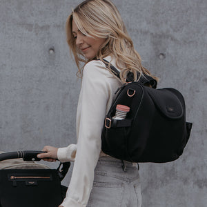 black nappy bag backpack Storksak