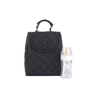 Stevie quilt black Baby Changing Bag | shoulder bag Changing Bag insulated food and bottle bag | Storksak – Award-winning Baby Changing Bags & Accessories	