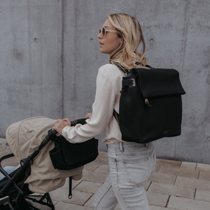 ULTIMATE BUNDLE: St James Nappy Bag, Cabin Bag & Stroller Organiser Black Scuba & Rose Gold