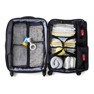 ULTIMATE BUNDLE: Alyssa Nappy Bag, Cabin Bag & Stroller Organiser Black & Gold