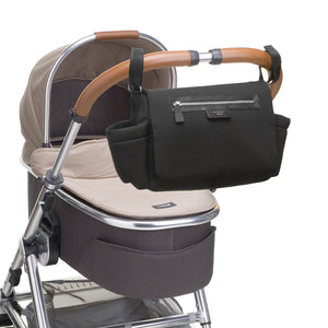 storksak travel stroller organiser Black Stroller Organiser in Luxurious Scuba Fabric – Storksak Australia & New Zealand