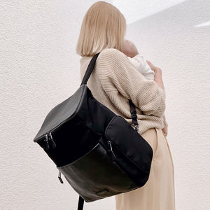 alyssa mini backpack Alyssa Black & Gunmetal – Storksak Australia & New Zealand