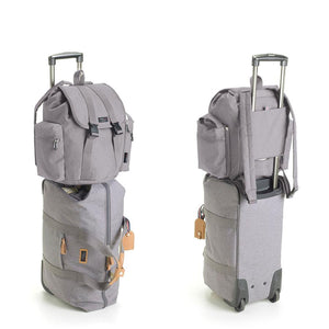 Storksak Travel Cabin Carry-on Grey hospital bag upright with backpack | Maternity hospital bag | Storksak - Award-winning Baby Changing Bags & Accessories