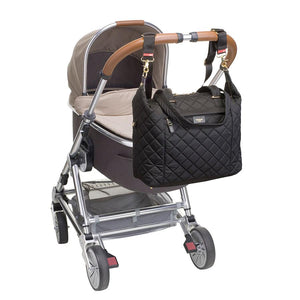Stevie quilt black Baby Changing Bag | shoulder bag Changing Bag on stroller | Storksak – Award-winning Baby Changing Bags & Accessories	