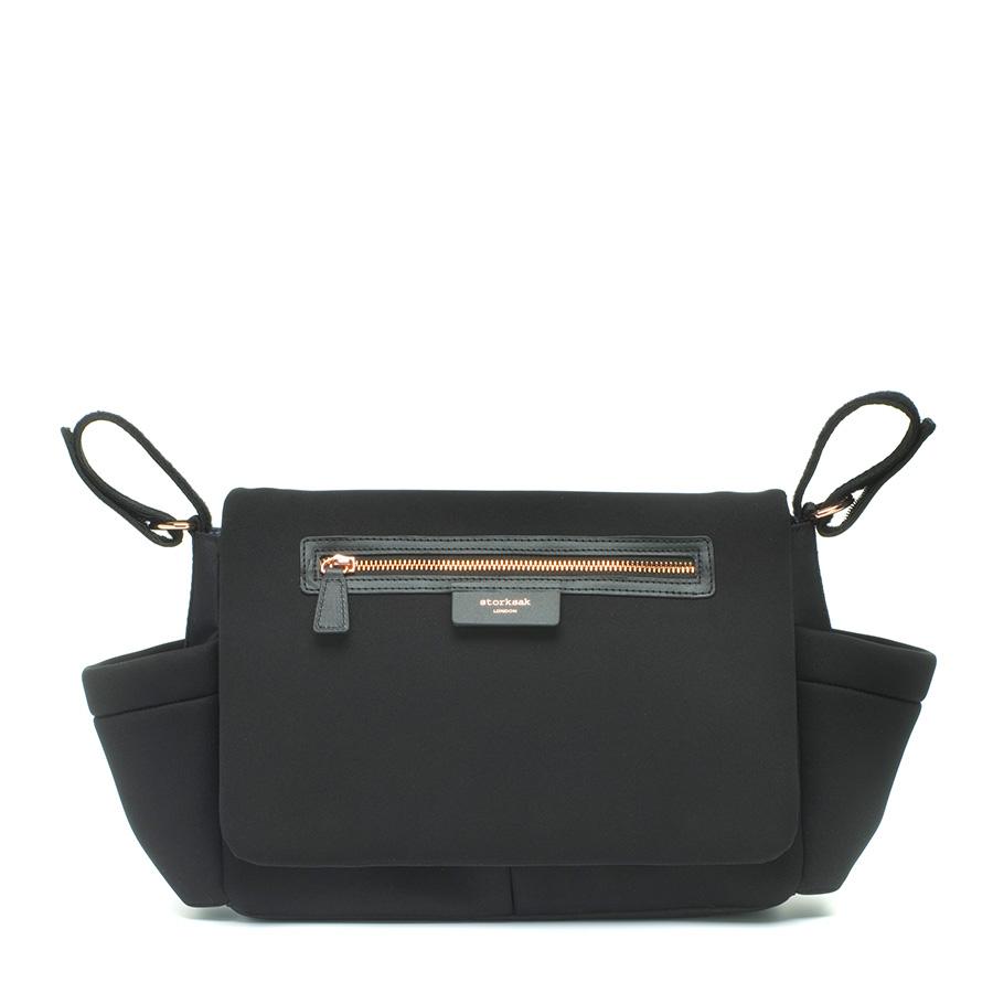 storksak travel stroller organiser Black Stroller Organiser in Luxurious Scuba Fabric – Storksak Australia &  New Zealand