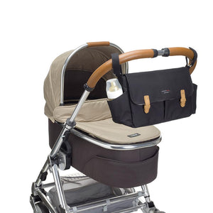 Storksak Travel Stroller Organiser Black baby accessories on buggy | Travel baby accessories | Storksak - Award-winning Baby Changing Bags & Accessories